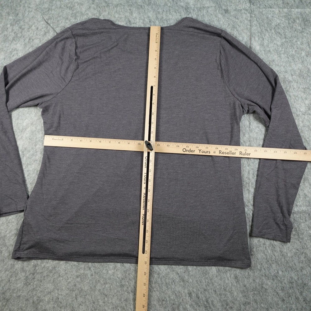 Fabletics Top Women 3X Purple Restore Knit Long Sleeve Heathered Crew Neck - Picture 6 of 9